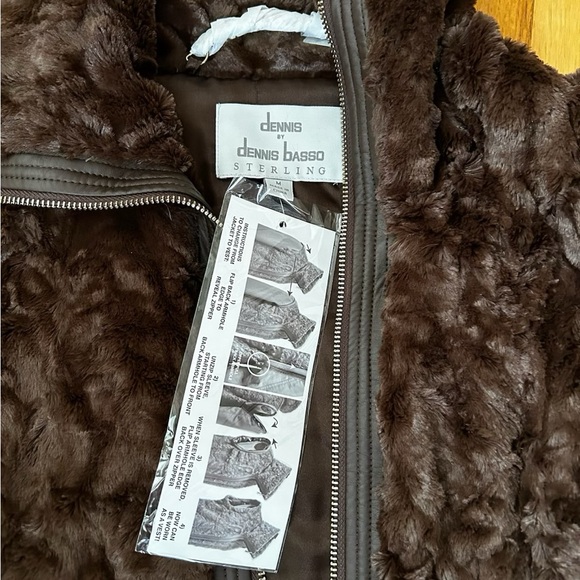 Dennis Basso new Luxe Cozy Brown fx Fur Plush Layering Jacket / Vest medium - Picture 3 of 15